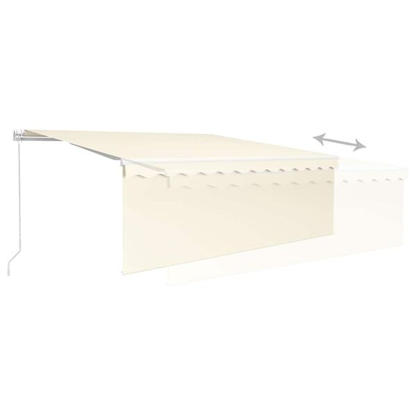 vidaXL Toldo retr&aacute;ctil manual con persiana y LED crema 4x3 m