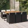 vidaXL Set de comedor de jard&iacute;n 7 pzas y cojines rat&aacute;n sint&eacute;tico negro