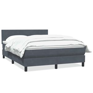 vidaXL Cama box spring con colch&oacute;n terciopelo gris oscuro 140x220 cm