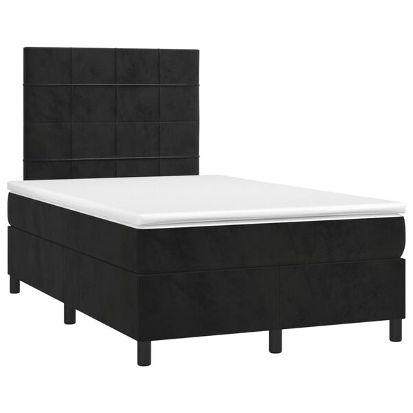 vidaXL Cama box spring con colch&oacute;n terciopelo negro 120x190 cm