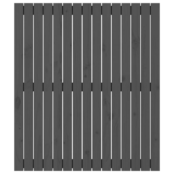 vidaXL Cabecero de cama de pared madera maciza pino gris 95,5x3x110 cm