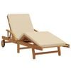 vidaXL Tumbona Madera de Acacia S&oacute;lida Beige