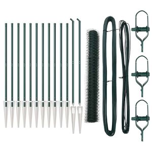 vidaXL Valla hexagonal con poste 25 x 1 m Acero recubierto de PVC