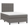 vidaXL Cama box spring con colch&oacute;n cuero sint&eacute;tico gris 120x190 cm