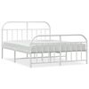 vidaXL Estructura cama sin colch&oacute;n con estribo metal blanco 180x200 cm