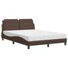 vidaXL Estructura de cama sin colch&oacute;n Zadar cuero sint&eacute;tico marr&oacute;n 120x200 cm