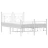 vidaXL Estructura cama sin colch&oacute;n con estribo metal blanco 120x200 cm