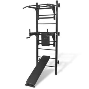 vidaXL M&aacute;quina de musculaci&oacute;n multiusos para la pared negra