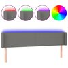 vidaXL Cabecero con LED de tela gris oscuro 163x16x78/88 cm