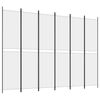 vidaXL Biombo divisor de 6 paneles de tela blanco 300x220 cm
