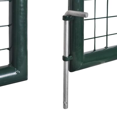 vidaXL Puerta de valla de acero verde 306x150 cm