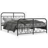 vidaXL Estructura cama sin colch&oacute;n con estribo metal negro 135x190 cm