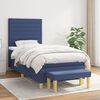 vidaXL Cama box spring con colch&oacute;n tela azul 100x200 cm