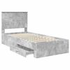 vidaXL Estructura de cama con cabecera Gris Concreto 90 x 190 cm