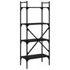 vidaXL Librer&iacute;a de 4 estantes madera ingenier&iacute;a negro 56x31,5x138,5 cm