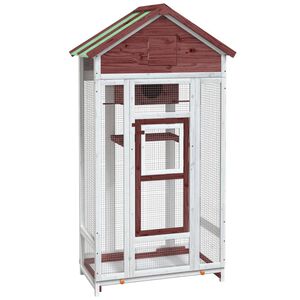 vidaXL Casita para p&aacute;jaros madera maciza pino color moca 91,5x53x170cm