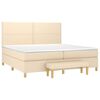vidaXL Cama box spring con colch&oacute;n tela color crema 200x200 cm