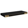 vidaXL Estante flotante de pared 2 uds MDF negro brillo 60x23,5x3,8 cm