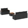 vidaXL Set de sof&aacute;s de jard&iacute;n 6 piezas y cojines rat&aacute;n sint&eacute;tico negro