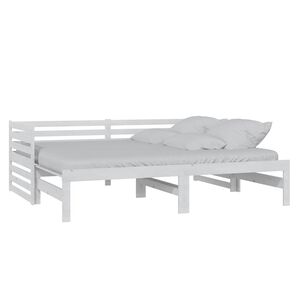 vidaXL Sof&aacute; cama extra&iacute;ble sin colch&oacute;n blanco 2x(90x200) cm