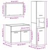vidaXL Juego de muebles de ba&ntilde;o con puerta 3 pcs Madera envejecida
