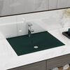 vidaXL Lavabo de lujo con grifo cer&aacute;mica verde oscuro 60x46 cm
