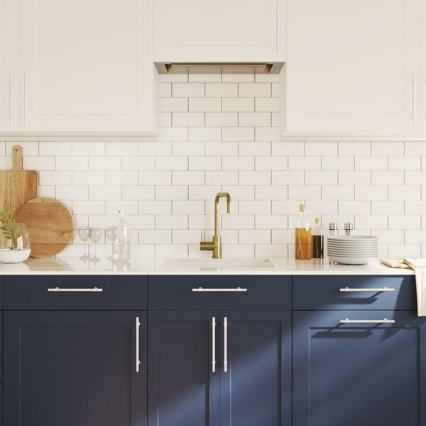 vidaXL Tiradores para armarios 10 uds acero inoxidable plateado 160 mm