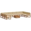vidaXL Conjunto de sof&aacute;s de exterior con coj&iacute;n 11 pcs Natural y Beige