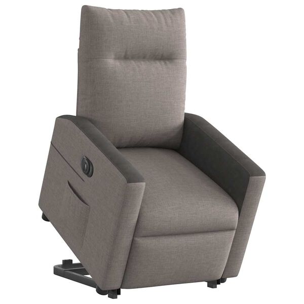 vidaXL Sill&oacute;n el&eacute;ctrico reclinable elevable de tela gris taupe