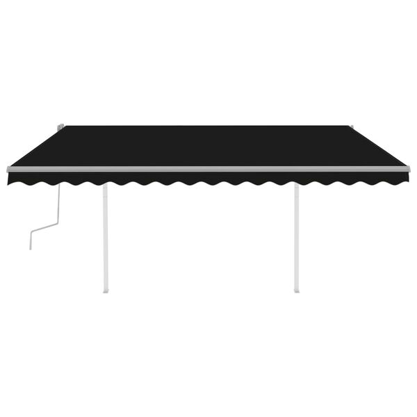 vidaXL Toldo retr&aacute;ctil manual con luz LED gris antracita 4x3 m