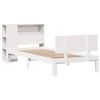 vidaXL Cama con estanter&iacute;a sin colch&oacute;n madera maciza blanca 75x190 cm