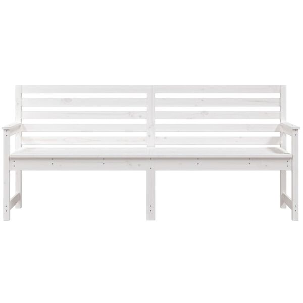 vidaXL Banco de jard&iacute;n madera maciza pino blanco 203,5x48x91,5 cm