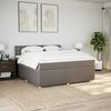 vidaXL Cama box spring con colch&oacute;n tela gris taupe 200x200 cm