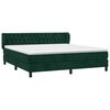 vidaXL Cama box spring con colch&oacute;n terciopelo verde oscuro 160x200 cm