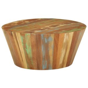 vidaXL Mesa de centro de madera maciza reciclada &Oslash;65x31 cm