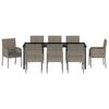 vidaXL Conjunto de Comedor de Jard&iacute;n 9 pcs Gris rat&aacute;n sint&eacute;tico
