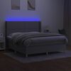 vidaXL Cama box spring colch&oacute;n y luces LED tela gris claro 160x200 cm