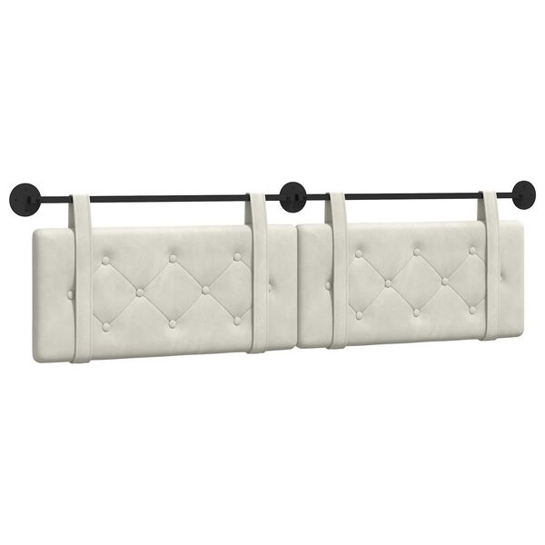 vidaXL Cabecera Colgante Crema 170 x 55 x 5 cm Terciopelo