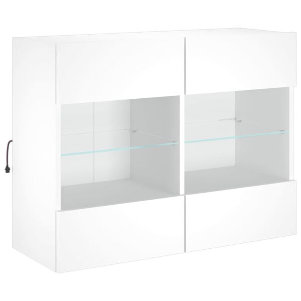 vidaXL Mueble de TV de pared con luces LED blanco 78,5x30x60,5 cm