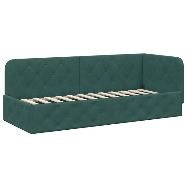vidaXL Estructura de cama en esquina Verde oscuro 80 x 200 cm