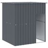 vidaXL Caseta perros con tejado acero galvanizado gris 165x153x181 cm