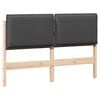 vidaXL Cabecero tapizado Gris Natural y Oscuro Madera de pino macizo