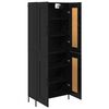 vidaXL Aparador alto 2 pcs Roble Negro Madera de ingenier&iacute;a