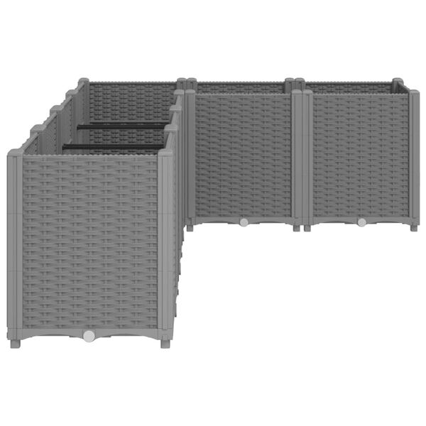 vidaXL Jardinera PP gris claro 160x120x53 cm