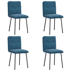 vidaXL Sillas de comedor 4 unidades terciopelo azul