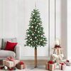 vidaXL &Aacute;rbol de Navidad Delgado con 300 LED con soporte Verde 210 cm