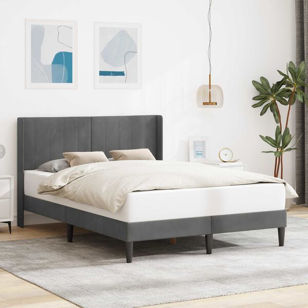 vidaXL Estructura de cama Gris oscuro 140 x 190 cm Terciopelo