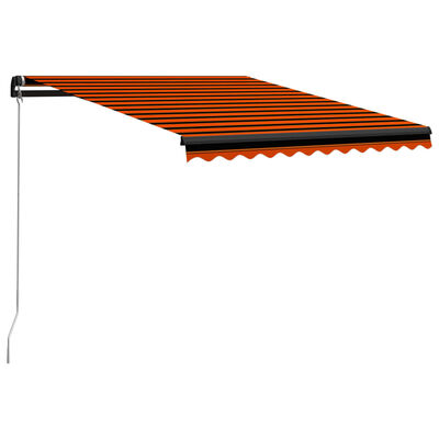 vidaXL Toldo retráctil manual con LED naranja y marrón 300x250 cm