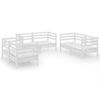 vidaXL Set de sal&oacute;n de jard&iacute;n de 6 piezas blanco madera maciza de pino