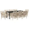 vidaXL Conjunto de Comedor de Jard&iacute;n 9 uds. Beige rat&aacute;n sint&eacute;tico